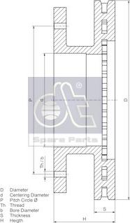 DT Spare Parts 7.36000 - Bremžu diski autodraugiem.lv