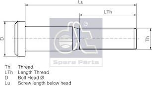 DT Spare Parts 4.40087SP - Riteņa stiprināšanas skrūve autodraugiem.lv