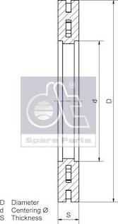 DT Spare Parts 2.40345 - Bremžu diski autodraugiem.lv