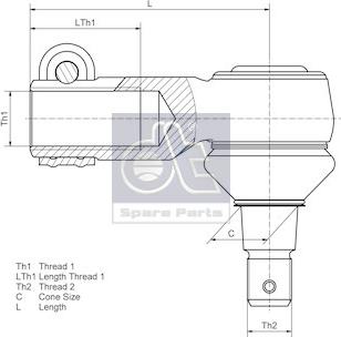 DT Spare Parts 3.63119 - Stūres šķērsstiepņa uzgalis autodraugiem.lv