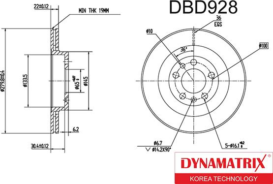 Dynamatrix DBD928 - Bremžu diski autodraugiem.lv