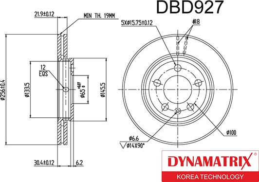 Dynamatrix DBD927 - Bremžu diski autodraugiem.lv