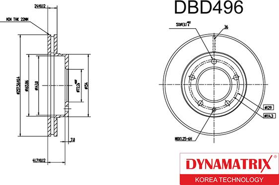 Dynamatrix DBD496 - Bremžu diski autodraugiem.lv