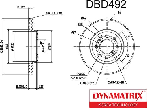 Dynamatrix DBD492 - Bremžu diski autodraugiem.lv