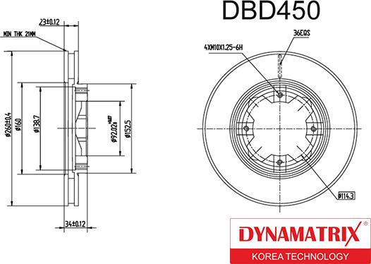 Dynamatrix DBD450 - Bremžu diski autodraugiem.lv