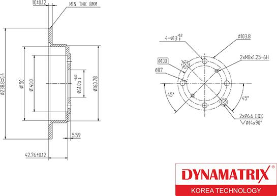 Dynamatrix DBD468 - Bremžu diski autodraugiem.lv
