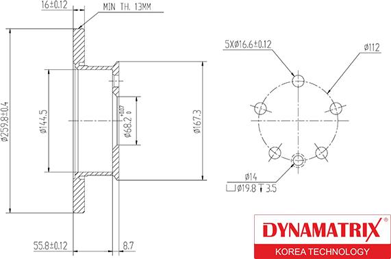 Dynamatrix DBD426 - Bremžu diski autodraugiem.lv