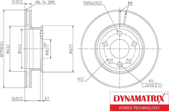 Dynamatrix DBD427 - Bremžu diski autodraugiem.lv