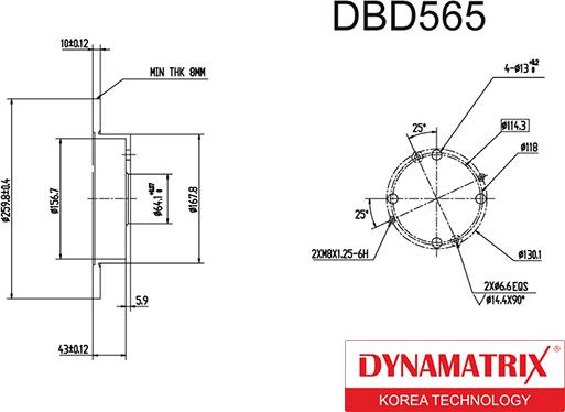 Dynamatrix DBD565 - Bremžu diski autodraugiem.lv