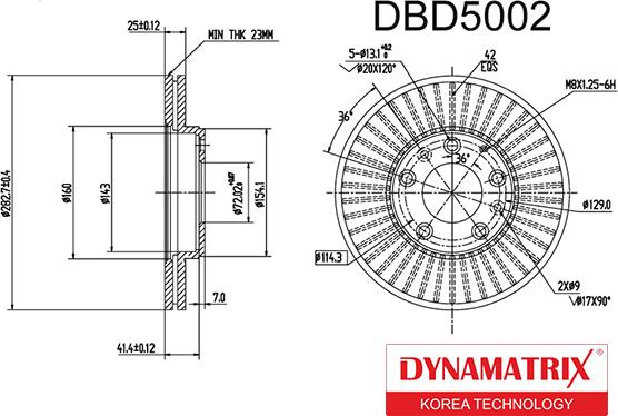 Dynamatrix DBD5002 - Bremžu diski autodraugiem.lv