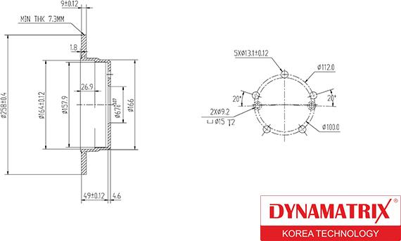 Dynamatrix DBD539 - Bremžu diski autodraugiem.lv