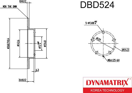 Dynamatrix DBD524 - Bremžu diski autodraugiem.lv