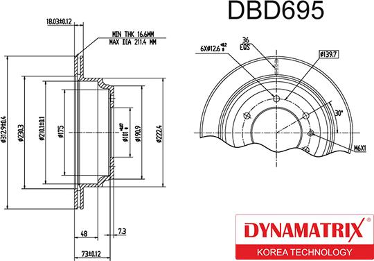 Dynamatrix DBD695 - Bremžu diski autodraugiem.lv