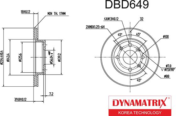 Dynamatrix DBD649 - Bremžu diski autodraugiem.lv