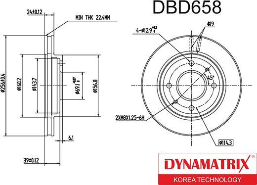 Dynamatrix DBD658 - Bremžu diski autodraugiem.lv