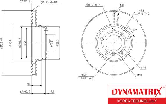 Dynamatrix DBD624 - Bremžu diski autodraugiem.lv