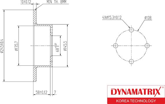 Dynamatrix DBD625 - Bremžu diski autodraugiem.lv