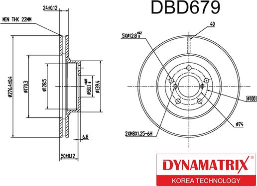 Dynamatrix DBD679 - Bremžu diski autodraugiem.lv