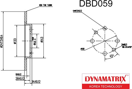 Dynamatrix DBD059 - Bremžu diski autodraugiem.lv