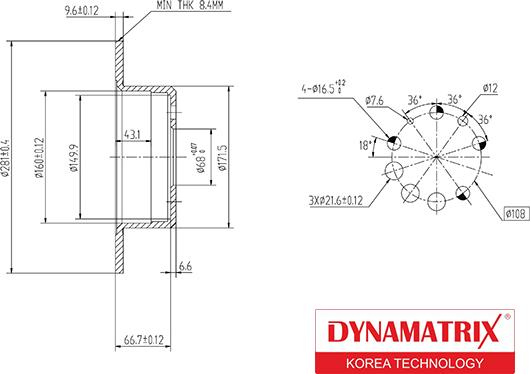 Dynamatrix DBD080 - Bremžu diski autodraugiem.lv