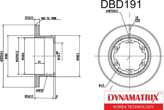 Dynamatrix DBD191 - Bremžu diski autodraugiem.lv