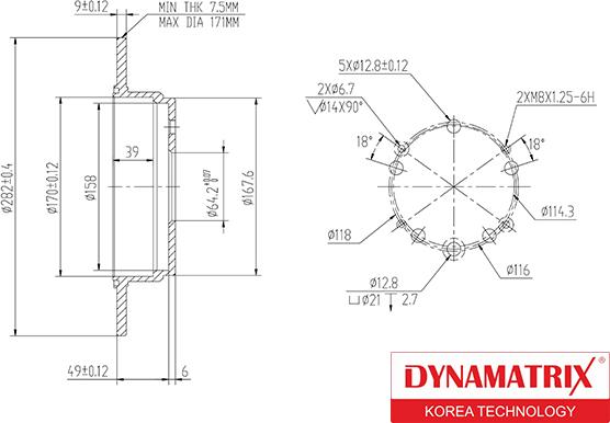 Dynamatrix DBD1933 - Bremžu diski autodraugiem.lv