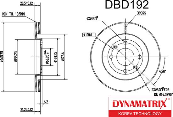 Dynamatrix DBD192 - Bremžu diski autodraugiem.lv