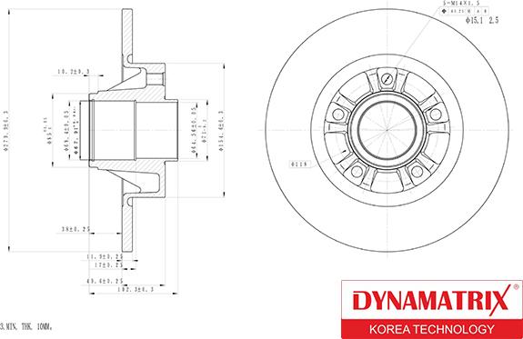 Dynamatrix DBD1498 - Bremžu diski autodraugiem.lv