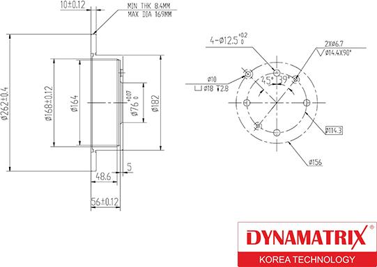 Dynamatrix DBD1448 - Bremžu diski autodraugiem.lv