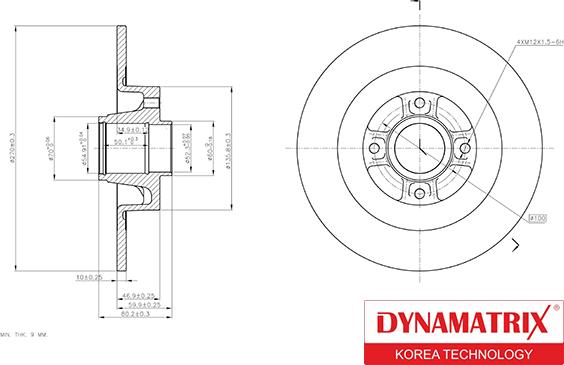 Dynamatrix DBD1443 - Bremžu diski autodraugiem.lv