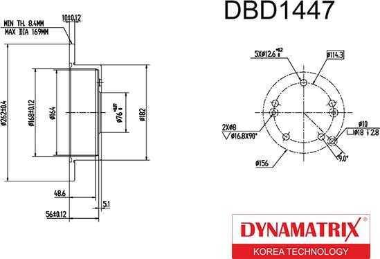 Dynamatrix DBD1447 - Bremžu diski autodraugiem.lv