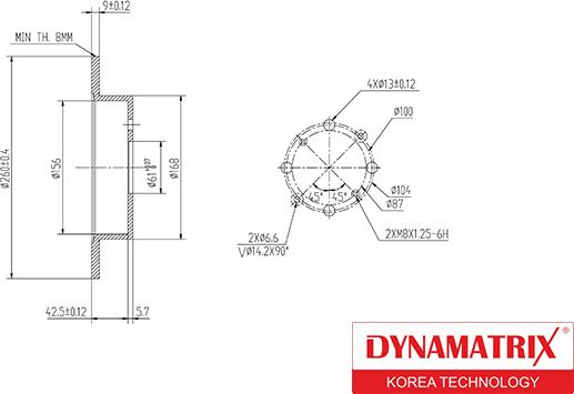 Dynamatrix DBD1466 - Bremžu diski autodraugiem.lv