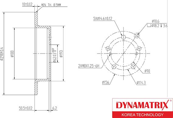 Dynamatrix DBD1409 - Bremžu diski autodraugiem.lv