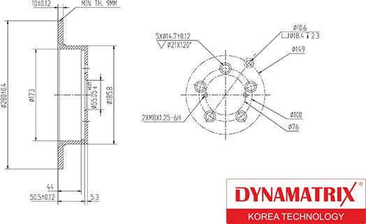 Dynamatrix DBD1406 - Bremžu diski autodraugiem.lv