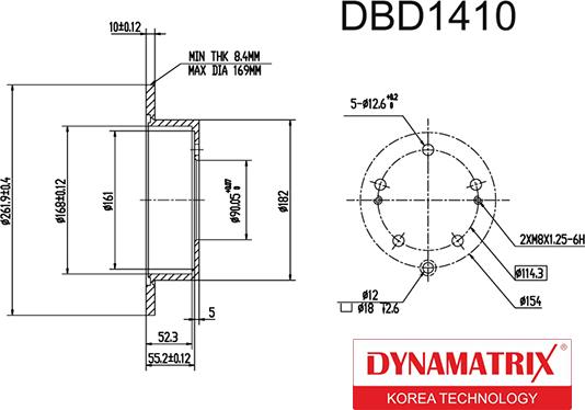 Dynamatrix DBD1410 - Bremžu diski autodraugiem.lv