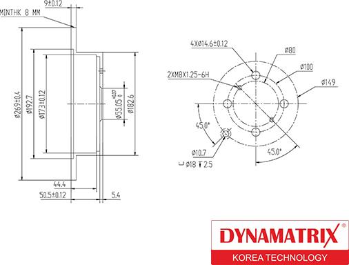 Dynamatrix DBD1417 - Bremžu diski autodraugiem.lv