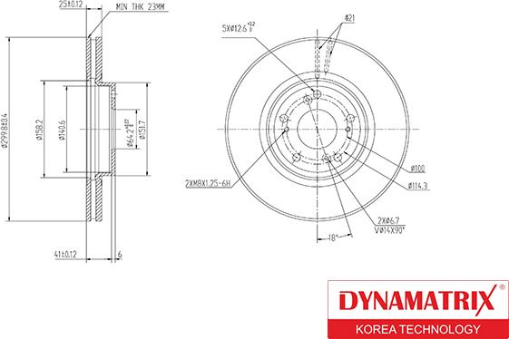 Dynamatrix DBD1424 - Bremžu diski autodraugiem.lv