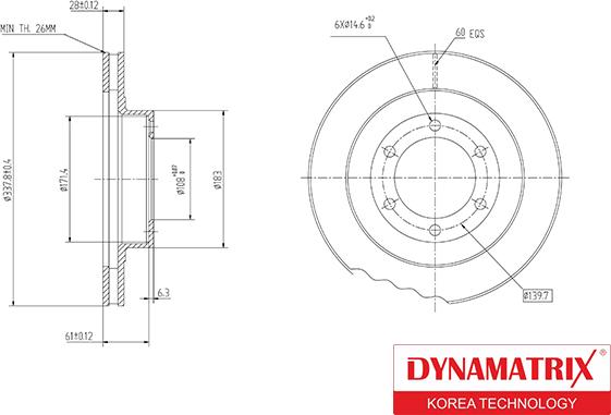 Dynamatrix DBD1594 - Bremžu diski autodraugiem.lv