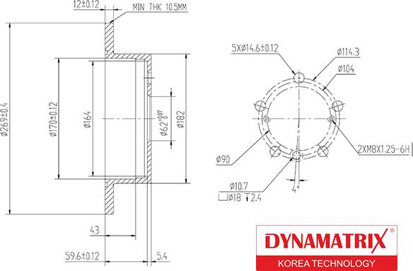 Dynamatrix DBD1598 - Bremžu diski autodraugiem.lv