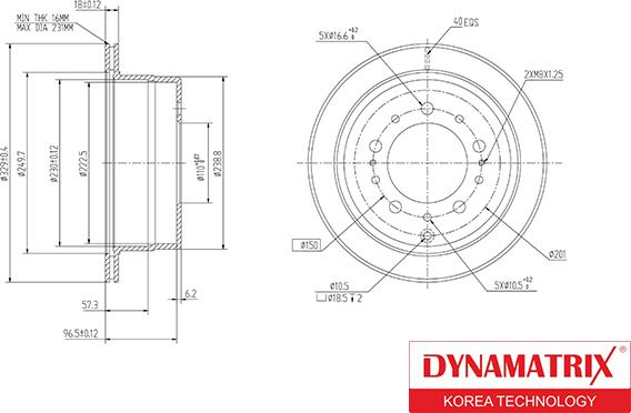 Dynamatrix DBD1597 - Bremžu diski autodraugiem.lv