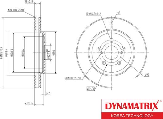 Dynamatrix DBD1544 - Bremžu diski autodraugiem.lv