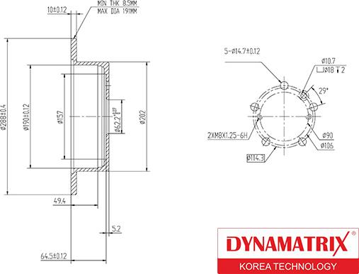 Dynamatrix DBD1545 - Bremžu diski autodraugiem.lv