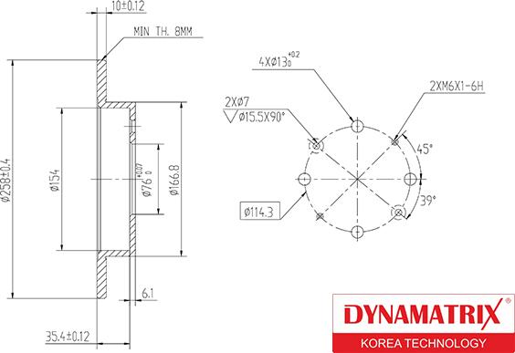 Dynamatrix DBD1541 - Bremžu diski autodraugiem.lv