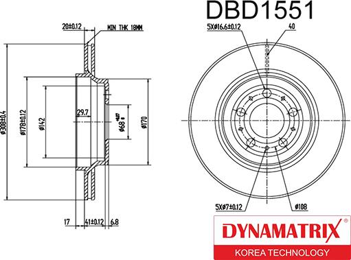 Dynamatrix DBD1551 - Bremžu diski autodraugiem.lv