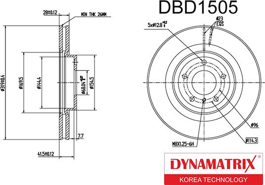 Dynamatrix DBD1505 - Bremžu diski autodraugiem.lv