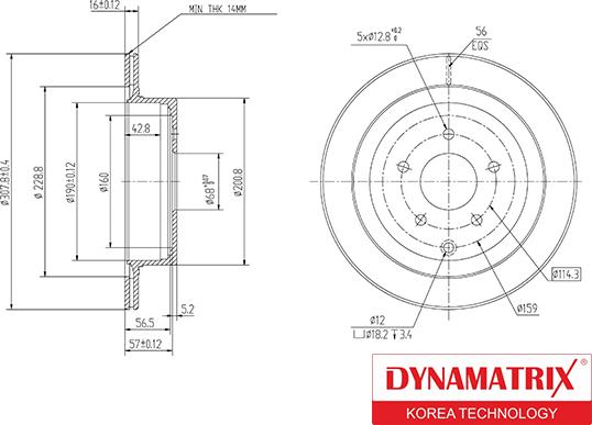 Dynamatrix DBD1506 - Bremžu diski autodraugiem.lv