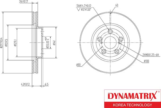 Dynamatrix DBD1508 - Bremžu diski autodraugiem.lv