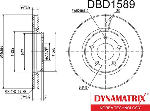 Dynamatrix DBD1589 - Bremžu diski autodraugiem.lv