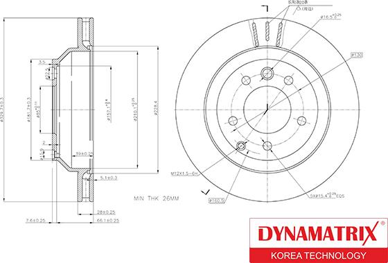 Dynamatrix DBD1580 - Bremžu diski autodraugiem.lv