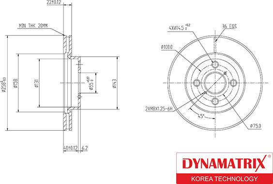 Dynamatrix DBD1587 - Bremžu diski autodraugiem.lv